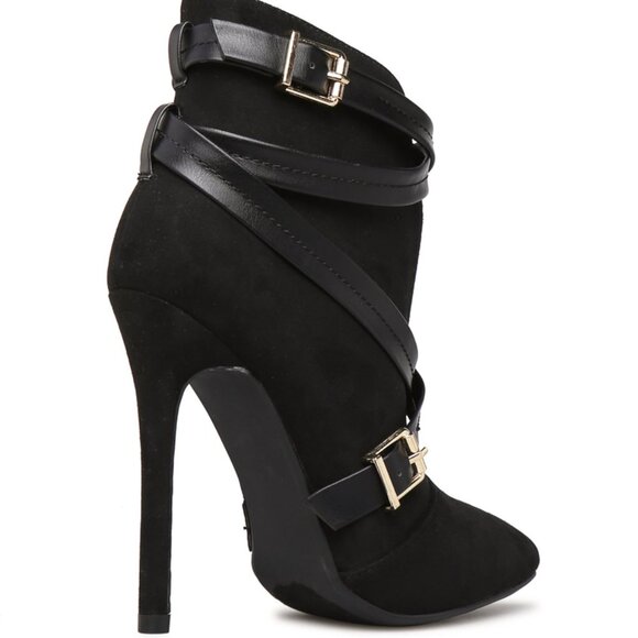 Buckle Pointed Toe Fashion Ankle Boots - Picture 3 of 4